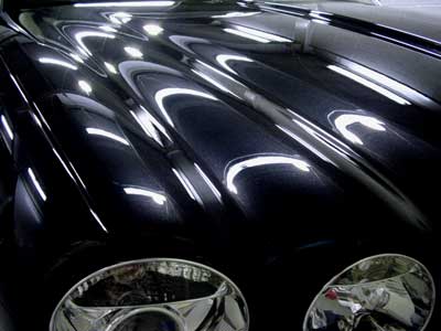 濃色車の車磨き ジャガー黒