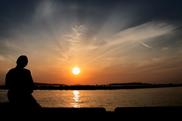 箱崎埠頭　夕日