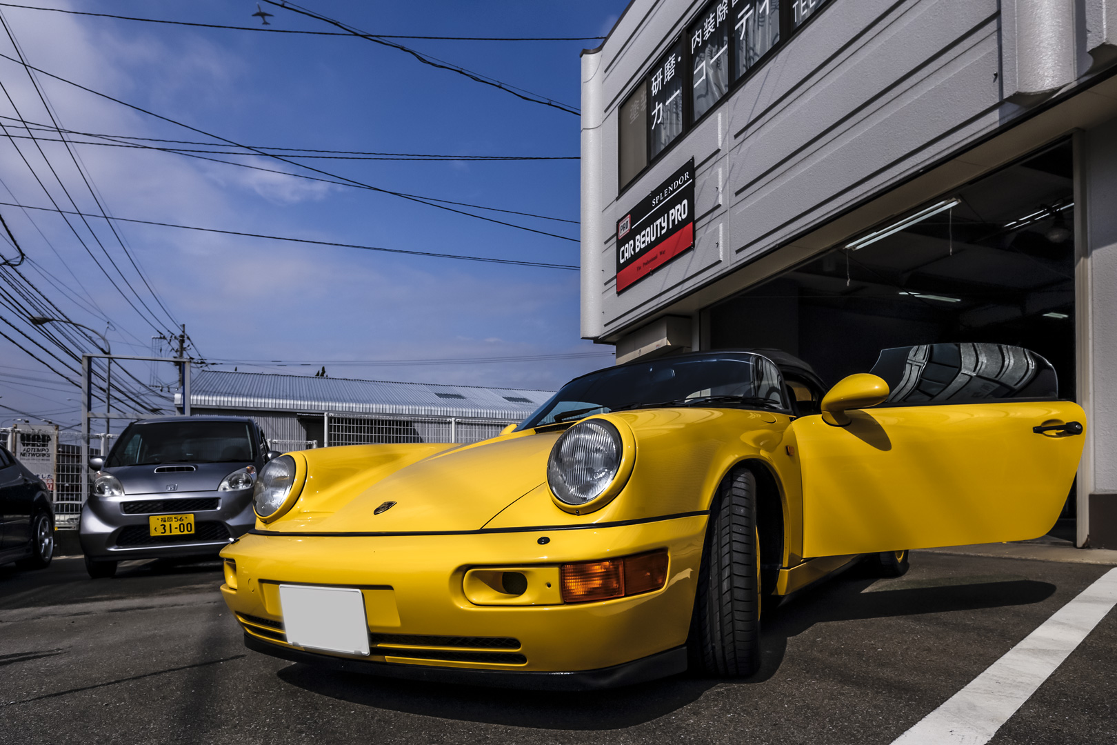 PORSCHE 964スピードスター　 磨きとガラスコーティング